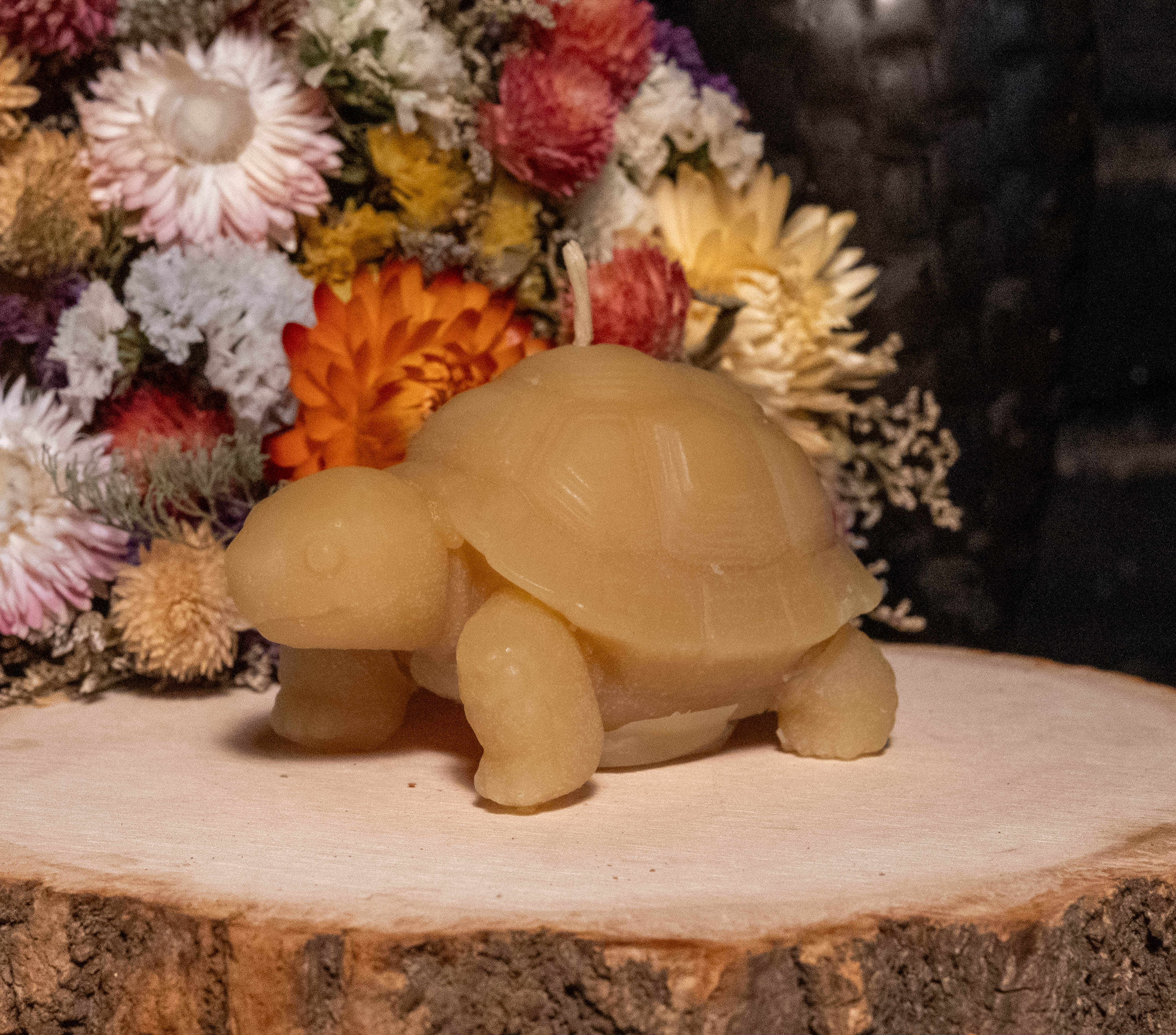 Tortoise Beeswax Candle: Hand-Poured Animal Sculpture, Reptile Lover Gift