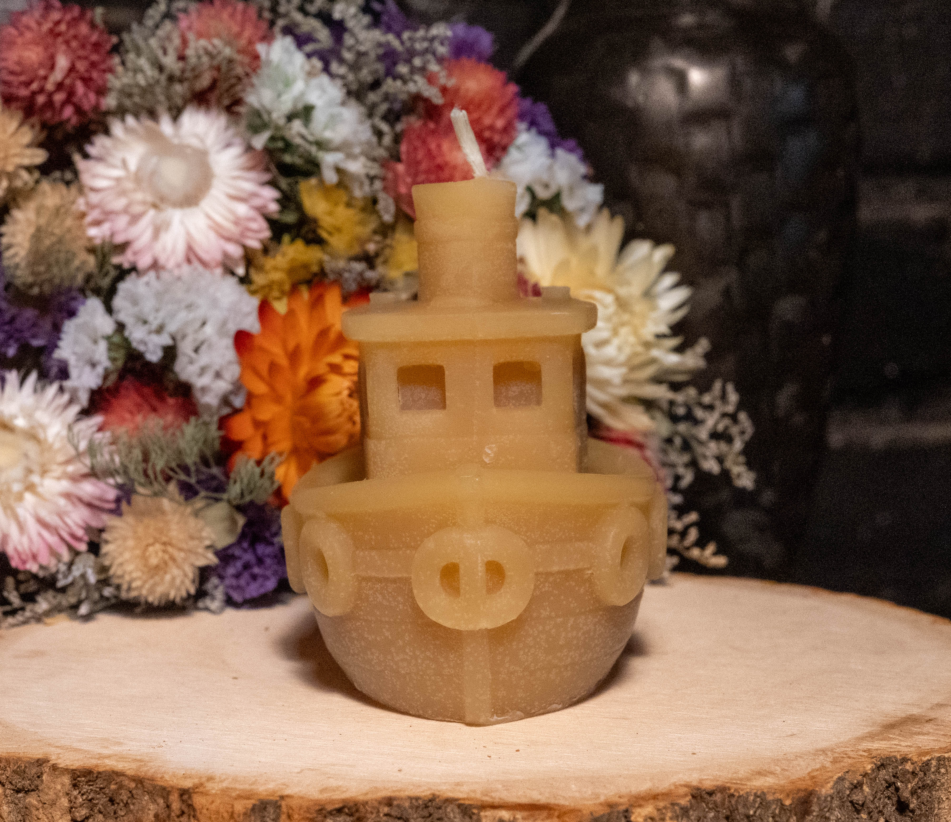 Tugboat Beeswax Candle: Hand-Poured Nautical Sculpture, Boat Lover Gift