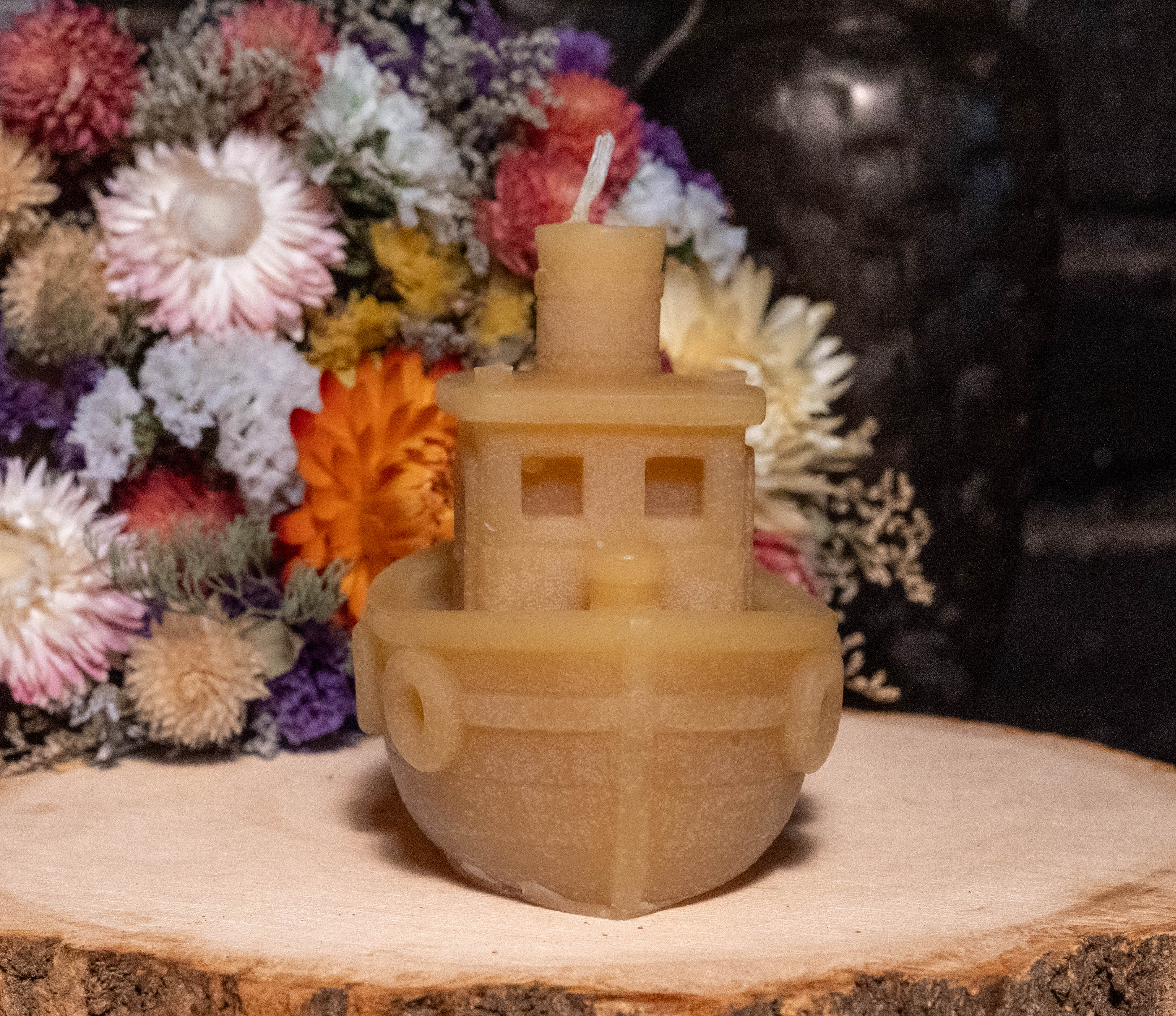 Tugboat Beeswax Candle: Hand-Poured Nautical Sculpture, Boat Lover Gift