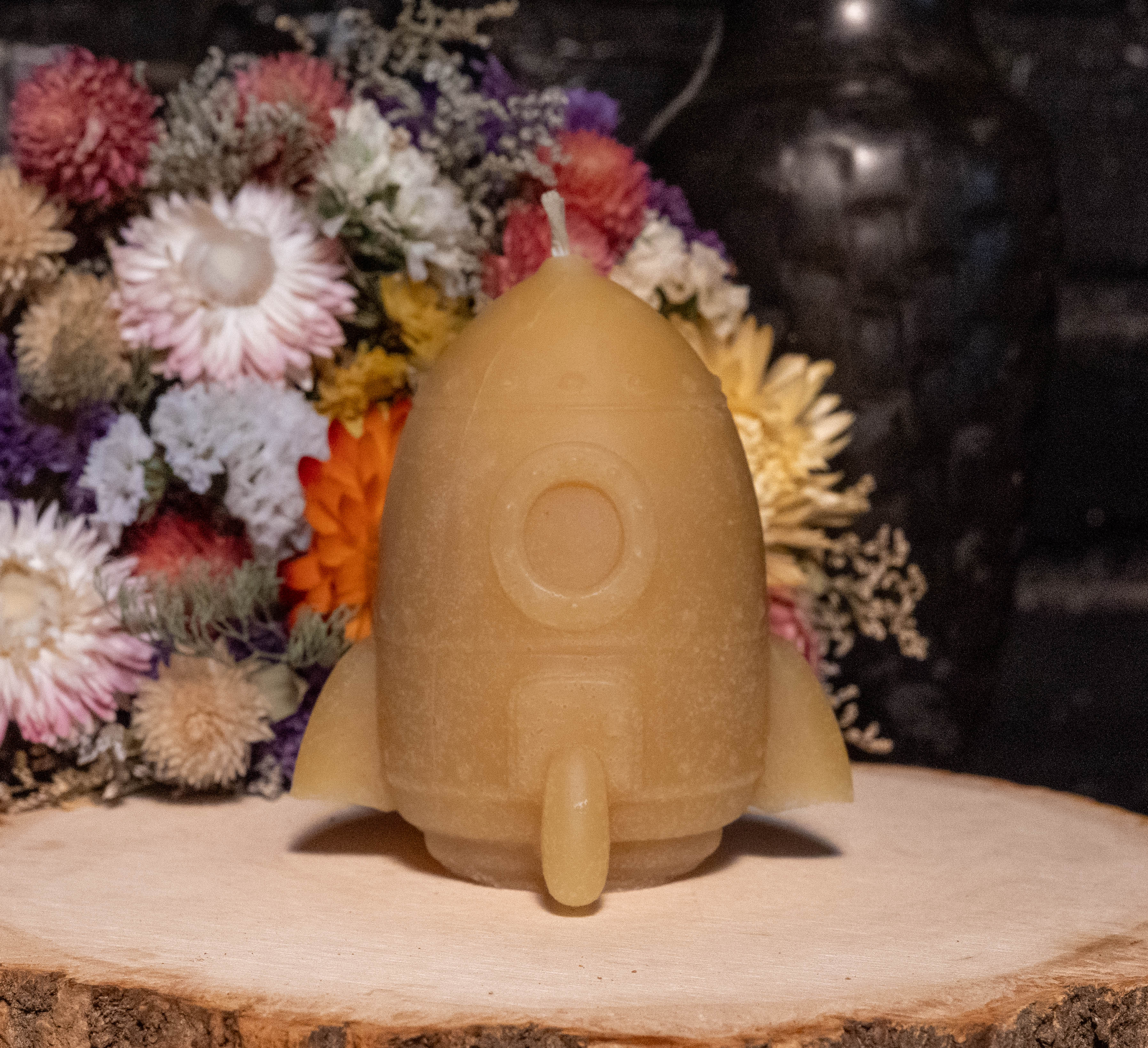 Space Shuttle Beeswax Candle: Hand-Poured Rocket Sculpture, Space Lover Gift