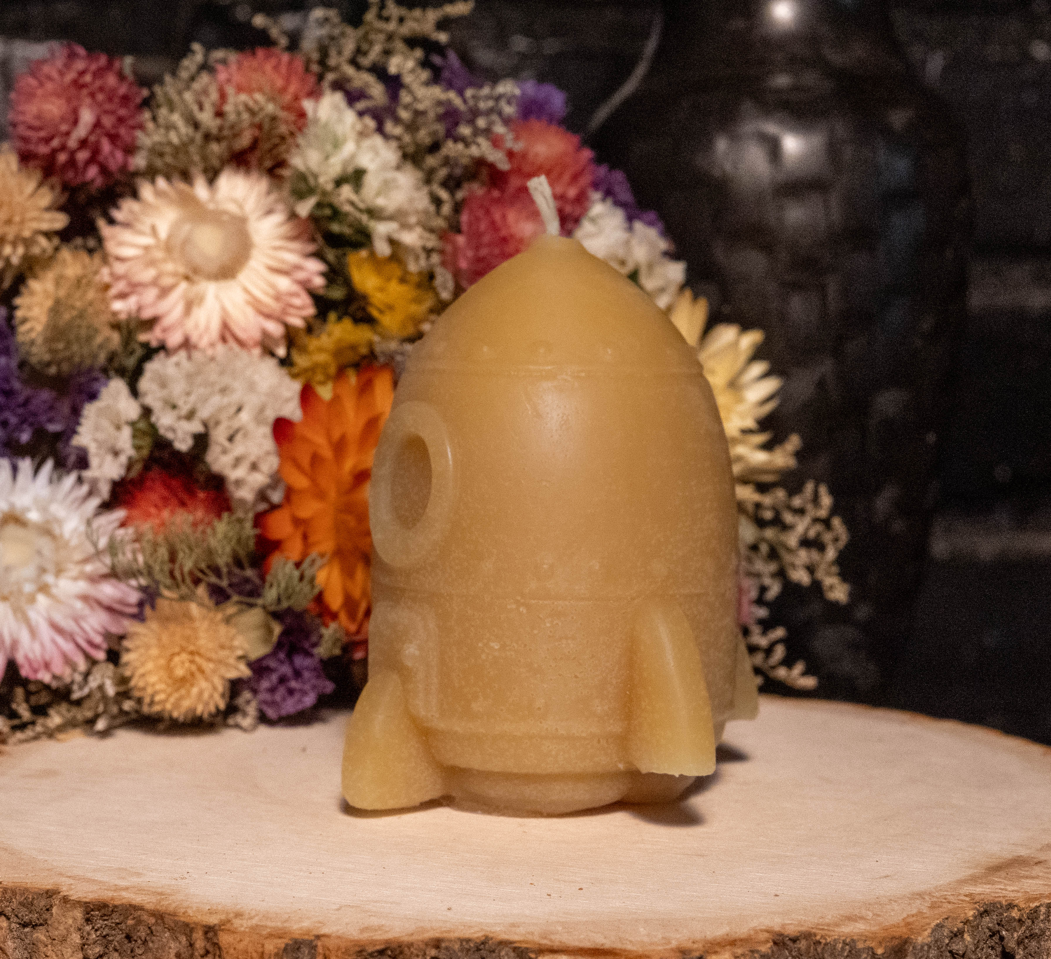 Space Shuttle Beeswax Candle: Hand-Poured Rocket Sculpture, Space Lover Gift