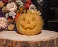 Jack-O’-Lantern Beeswax Candle: Hand-Poured Halloween Pumpkin Decor